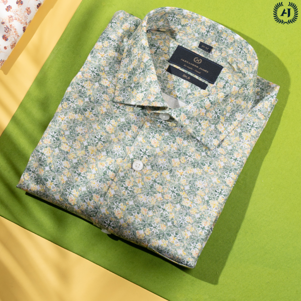 A casual shirt for men from Alexander Jamés’ Los Angeles category, made with Egyptian Giza cotton – where India’s finest menswear brand meets ultimate comfort.